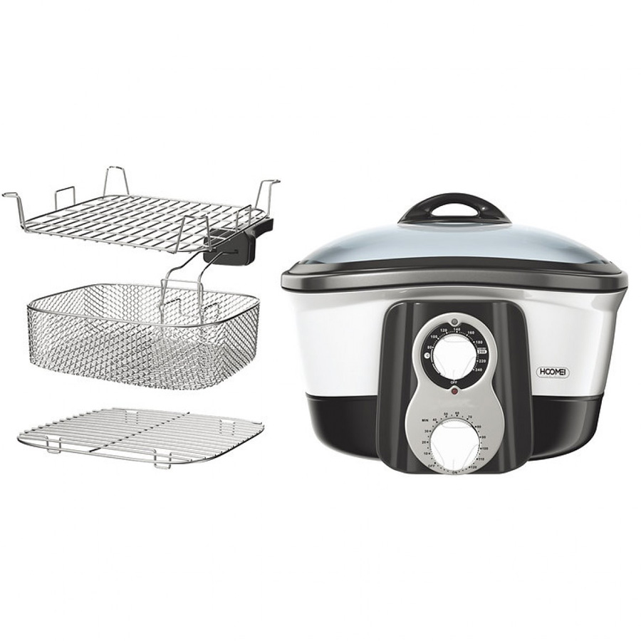Hoomei® 8 σε 1 Πολυμάγειρας 1500W με Αφαιρούμενο Αντικολλητικό Κάδο 5lt - Ρυθμιζόμενη Θερμοκρασία 80-240°C & Χρονόμετρο